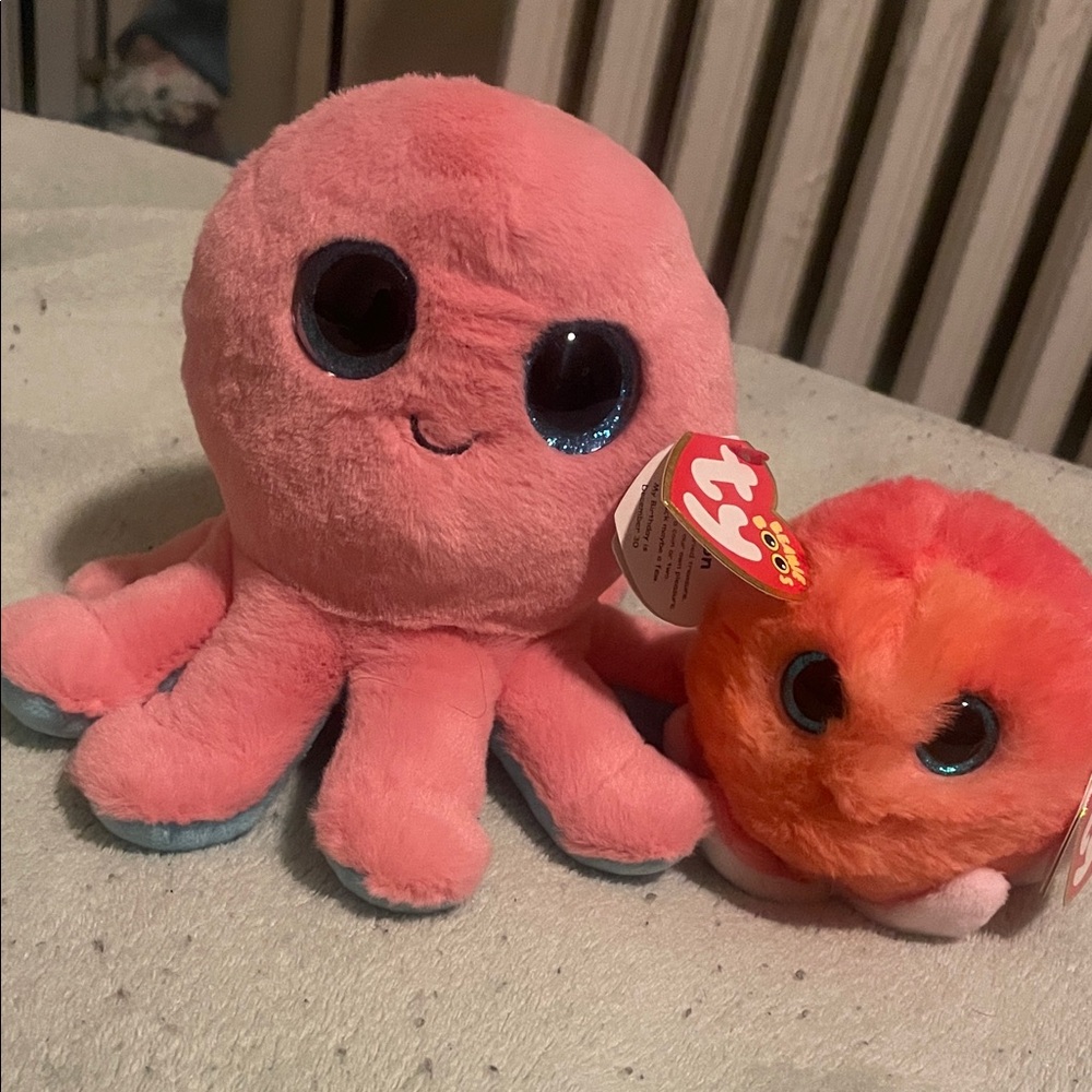Ty stuffed octopus pair
